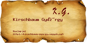 Kirschbaum György névjegykártya